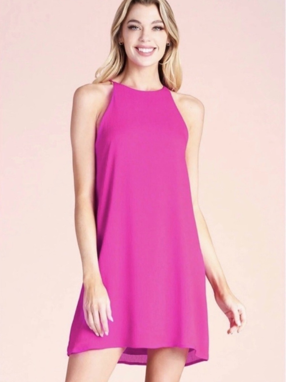 NEW! Banana Republic Fuchsia Halter Shift Dress Size 6